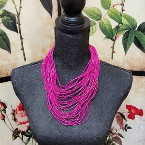 PAPARAZZI 'LET IT BEAD" PINK SEED BEAD NECKLACE
